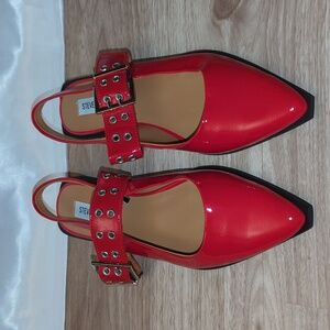 NEW Steve Madden Studded Slingback Flats in Ruby Red